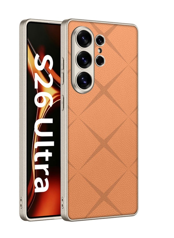 Leather Cover Compatible with Samsung Galaxy S26 Ultra Release 2026 Soft Silicone Sides Lightweight Slim with Independent Camera Protection Case, Pattern - Image 1